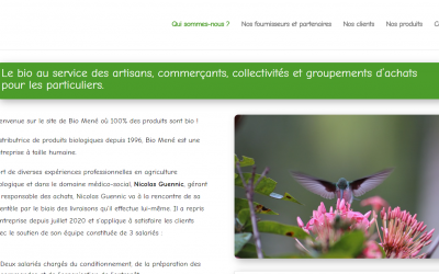 Nouveau site web : Bioméné, distributeur de produits 100% bio